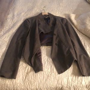 BCBG Worn Suede Jacket Grey Size XS
